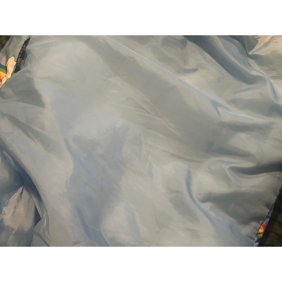 Dolls Kill x Care Bears Puffer Jacket Clouds Rainbow Hearts Blue Size L - Picture 8 of 10